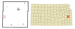 Anderson County Kansas Incorporated and Unincorporated areas Westphalia Highlighted.svg