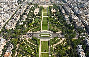 Champ de Mars from the Eiffel Tower (Paris, FRA) 2006.jpg
