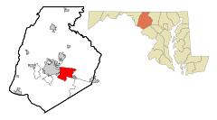 Frederick County Maryland Incorporated and Unincorporated areas Linganore-Bartonsville Highlighted.svg