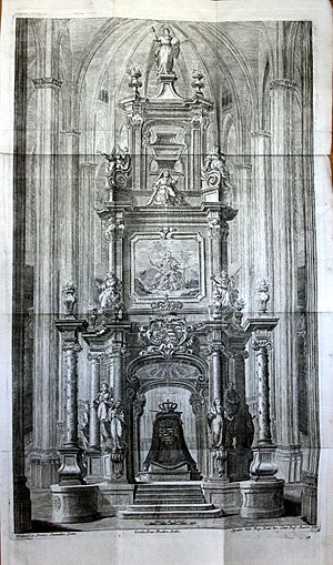 Archivo:Ignacio Valls-Túmulo para las exequias dedicadas en Barcelona a la reina María Amalia de Sajonia, 1761
