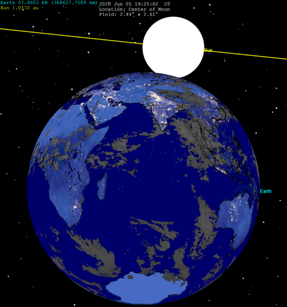 Lunar eclipse from moon-2020Jun05