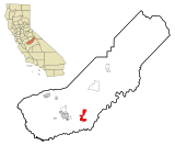 Madera County California Incorporated and Unincorporated areas Bonadelle Ranchos-Madera Ranchos Highlighted.svg