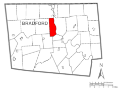 Map of Ulster Township, Bradford County, Pennsylvania Highlighted.png
