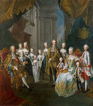 Archivo:Martin van Meytens d. J - Franz I. Stephan und Maria Theresia mit elf Kindern