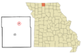 Mercer County Missouri Incorporated and Unincorporated areas Mercer Highlighted