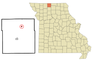 Mercer County Missouri Incorporated and Unincorporated areas Mercer Highlighted.svg