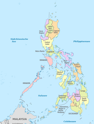 Archivo:Philippines, administrative divisions - de - colored