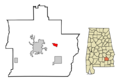 Pike County Alabama Incorporated and Unincorporated areas Banks Highlighted