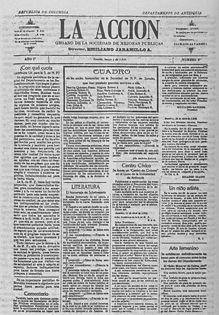 Primer ejemplar Periódico La Acción, 1918.jpg