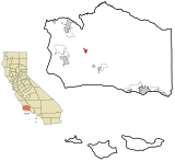 Santa Barbara County California Incorporated and Unincorporated areas Los Alamos Highlighted.svg