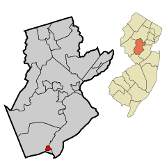 Somerset County New Jersey Incorporated and Unincorporated areas Rocky Hill Highlighted.svg