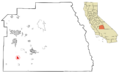 Tulare County California Incorporated and Unincorporated areas Pixley Highlighted