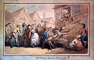 Archivo:A angry mob of villagers protesting outside the house of a d Wellcome L0016956