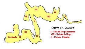 Archivo:Altamira cave plan Breuils numbers