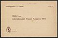 Bilder vom Internationalen Frauen-Kongress 1904 (Umschlag)