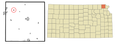 Brown County Kansas Incorporated and Unincorporated areas Morrill Highlighted.svg
