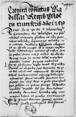 Archivo:Cronica conflictus Wladislai Regis Poloniae cum cruciferis anno Christi 1410