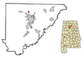 Cullman County Alabama Incorporated and Unincorporated areas South Vinemont Highlighted
