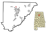 Cullman County Alabama Incorporated and Unincorporated areas South Vinemont Highlighted.svg