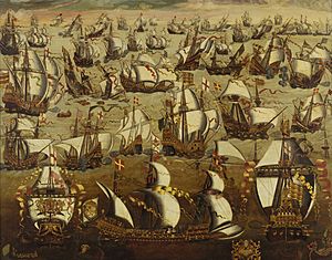 Archivo:English Ships and the Spanish Armada, August 1588 RMG BHC0262