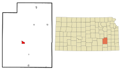 Greenwood County Kansas Incorporated and Unincorporated areas Eureka Highlighted.svg