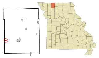 Harrison County Missouri Incorporated and Unincorporated areas New Hampton Highlighted.svg