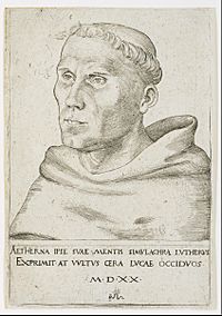 Archivo:Lucas Cranach the Elder - Martin Luther, Bust in Three-Quarter View - Google Art Project