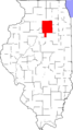 Map of Illinois highlighting LaSalle County