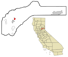 Nevada County California Incorporated and Unincorporated areas Nevada City Highlighted.svg