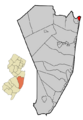 Ocean County New Jersey Incorporated and Unincorporated areas Point Pleasant Beach Highlighted