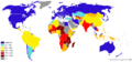 Percentage population living on less than 1 dollar day 2007-2008