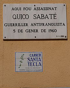 Archivo:Quico Sabaté (Placa a Sant Celoni)