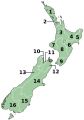 Regions of NZ Numbered