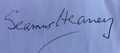 Síniú de chuid Seamus Heaney
