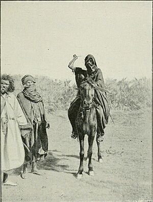 Archivo:Tuareg a caballo en la ribera del Níger, 1896