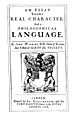 Wilkins An Essay towards a real