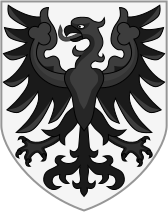 Argent an eagle sable