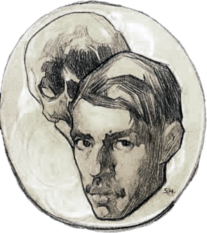 Autorretrato con calavera (c. 1918).png