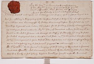 Archivo:Charter for Collegiate School later Yale College 1701