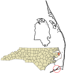 Dare County North Carolina incorporated and unincorporated areas Frisco highlighted.svg