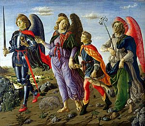 Archivo:Francesco Botticini - I tre Arcangeli e Tobias