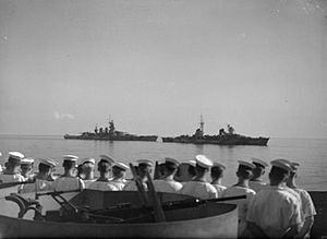 Archivo:HMS Warspite, Italian fleet surrender, 1943