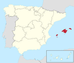 Islas Baleares in Spain (including Canarias).svg