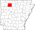 Map of Arkansas highlighting Newton County
