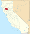 Map of California highlighting Glenn County