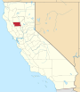 Mapa de California con la ubicación del condado de Glenn