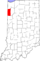 Map of Indiana highlighting Newton County
