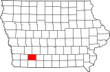 Map of Iowa highlighting Adams County.svg