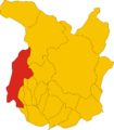 Map of comune of Pescia (province of Pistoia, region Tuscany, Italy)