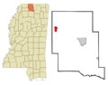 Marshall County Mississippi Incorporated and Unincorporated areas Byhalia Highlighted